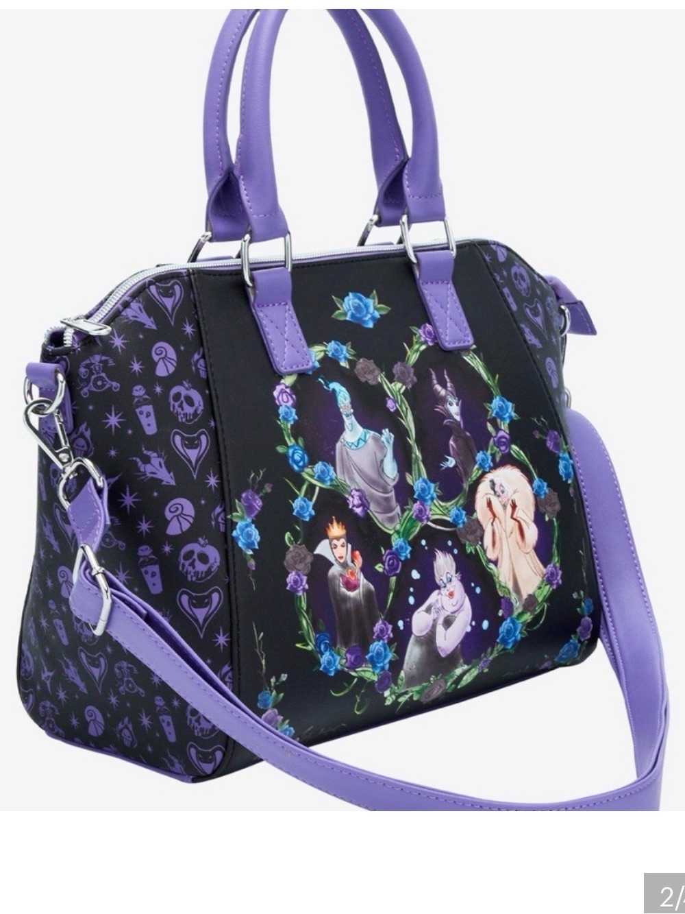 SALE PENDING 
Rare Villain Portraits Loungefly  Satchel Handbag - Purple - Picture 3 of 4